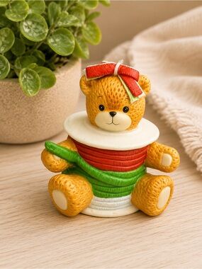 Vtg‎ Enesco 1994 Lucy & Me Christmas Ribbon Bear by Lucy Rigg